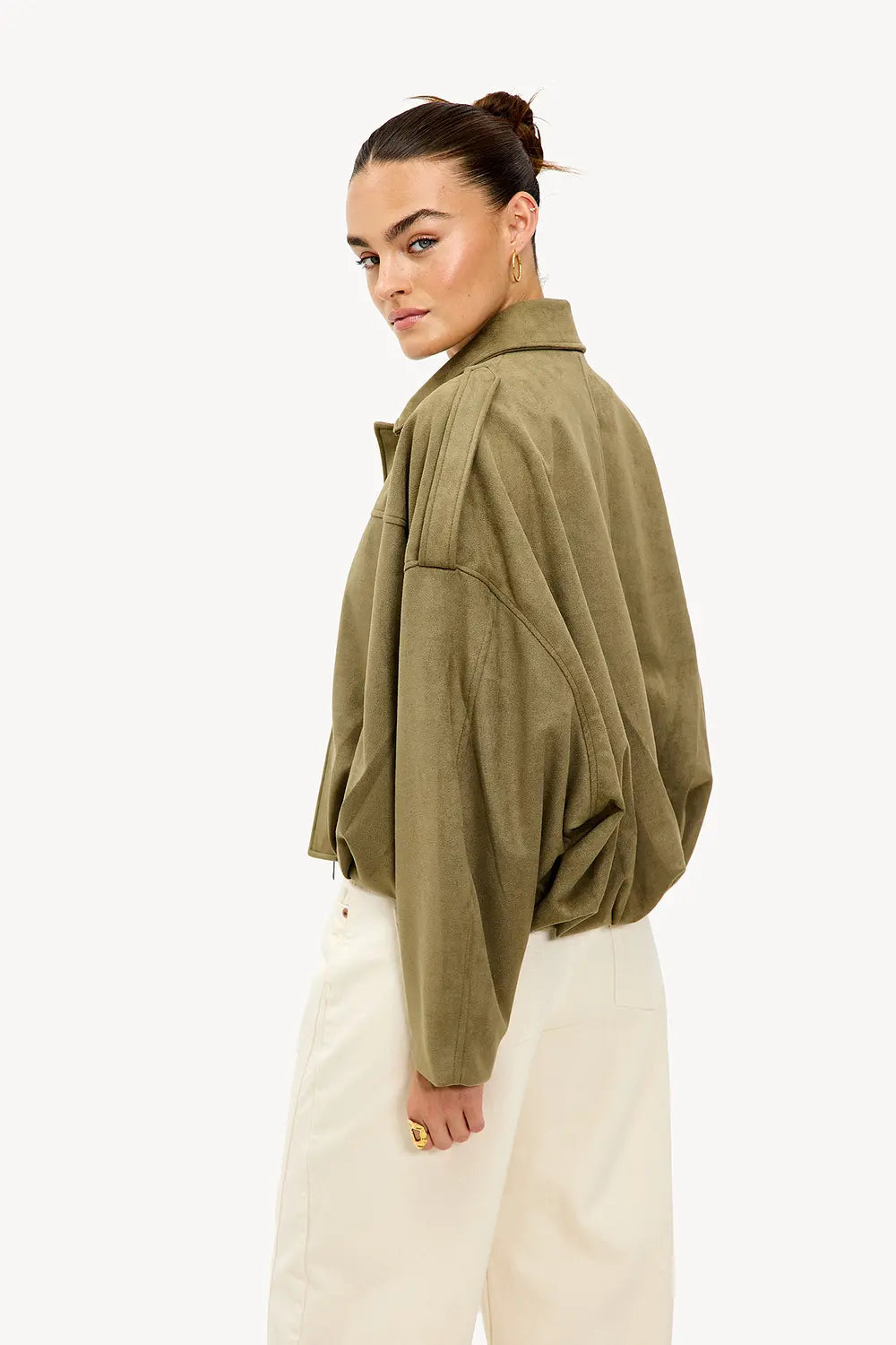 Lara Suede Bomber Jacket