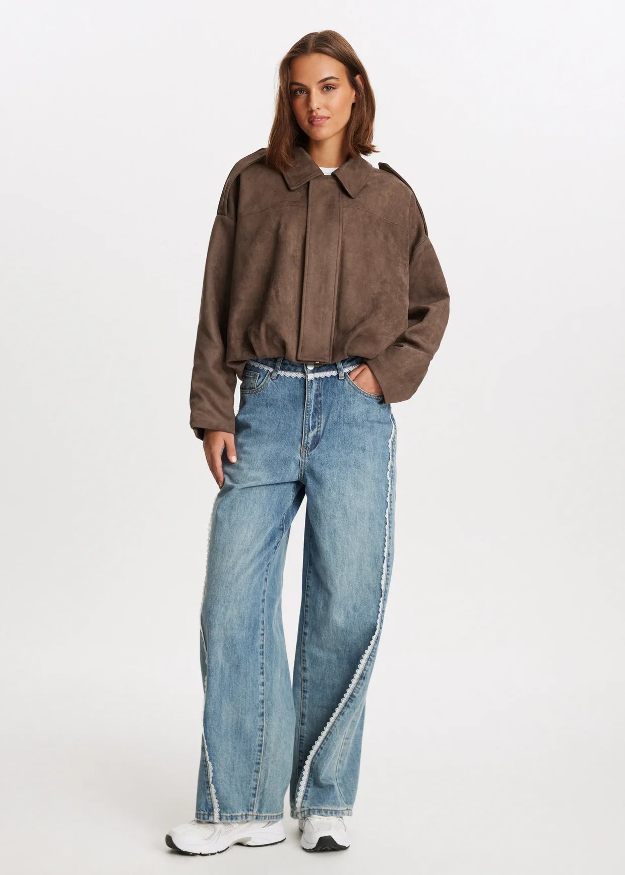 Lara Suede Bomber Jacket