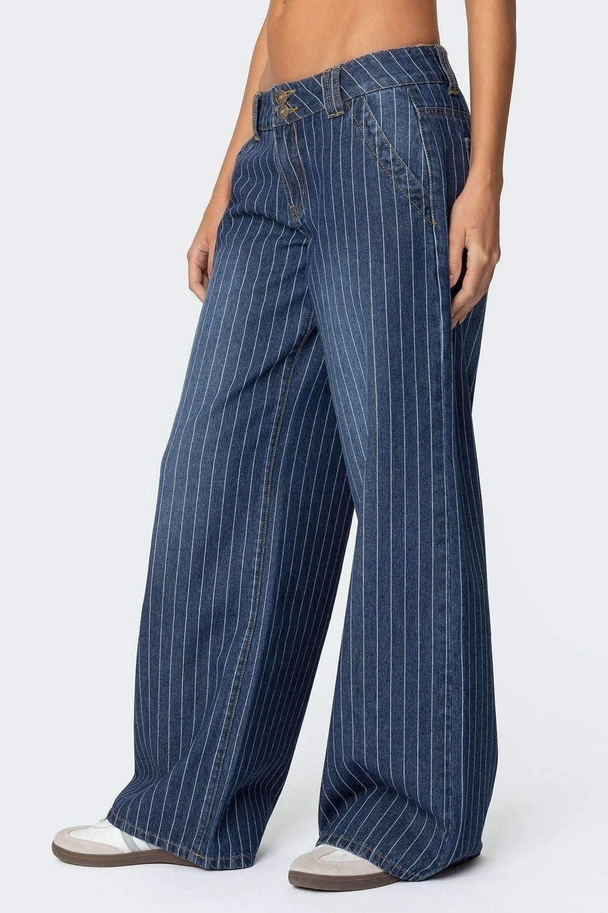 Amalia Striped Low Rise Jeans