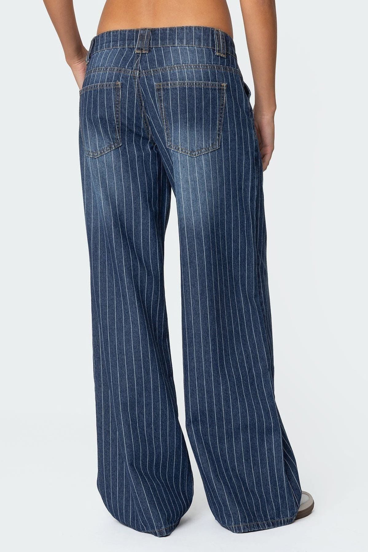 Amalia Striped Low Rise Jeans