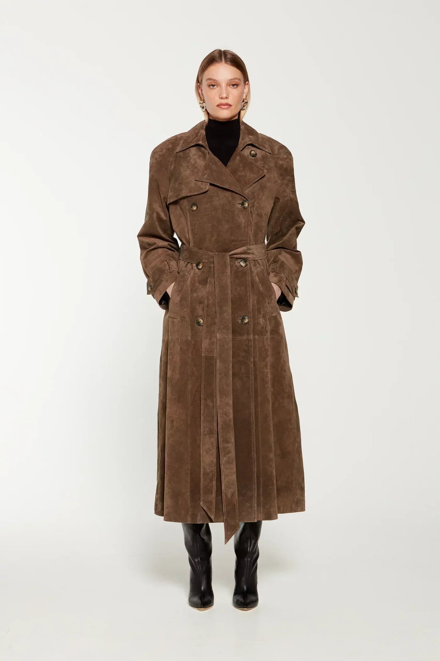 Evelyne | Suede Trench Coat