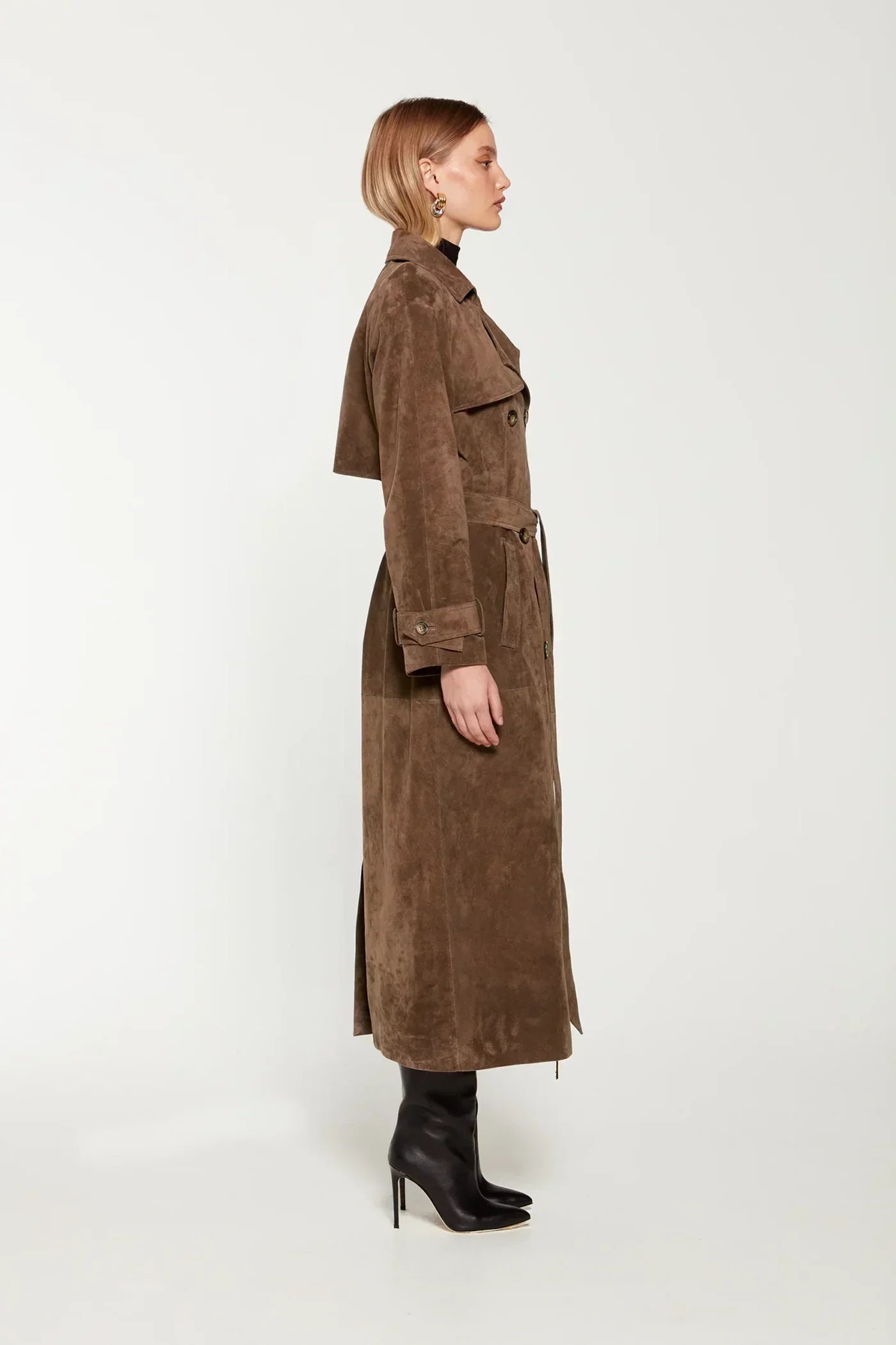 Evelyne | Suede Trench Coat