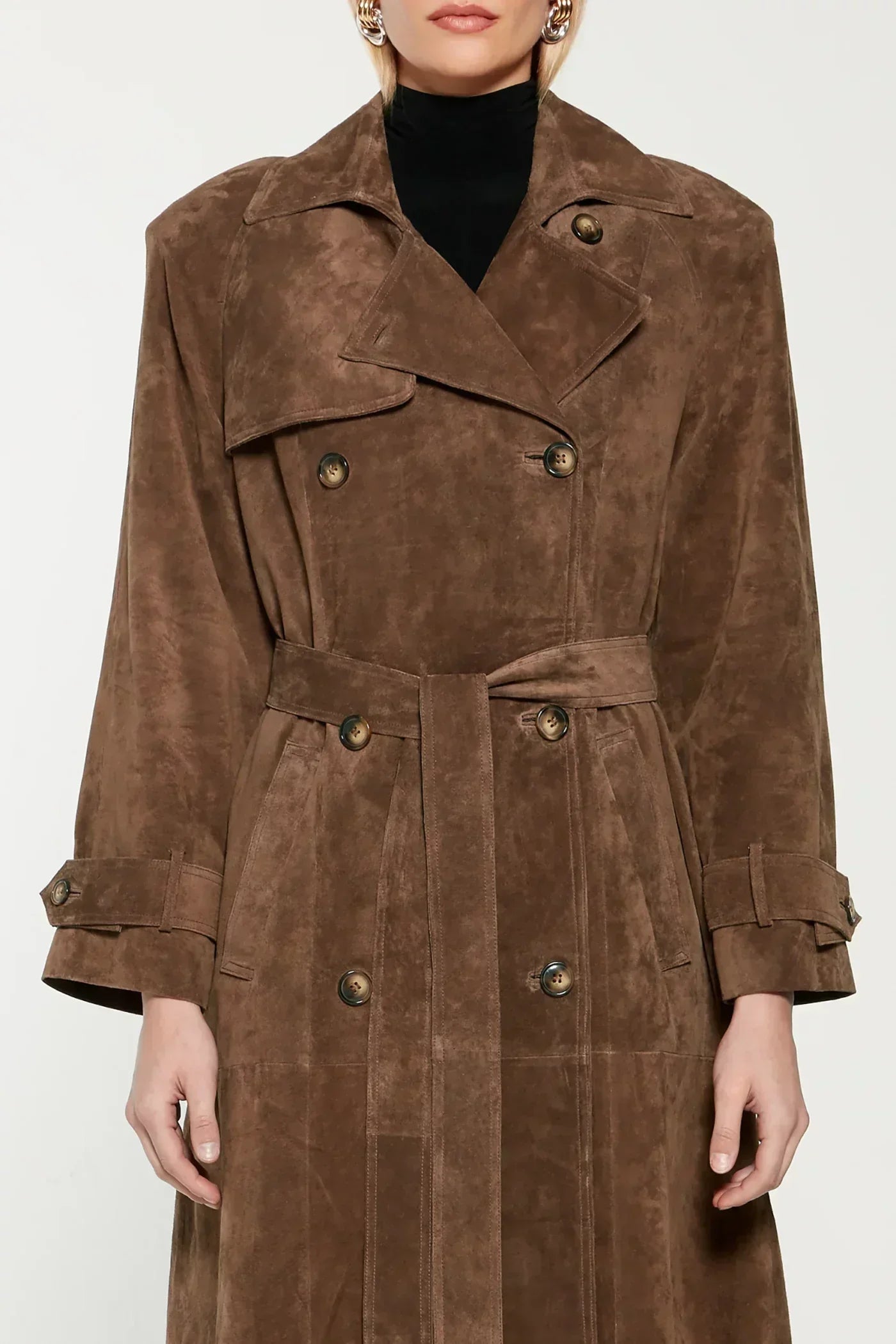 Evelyne | Suede Trench Coat