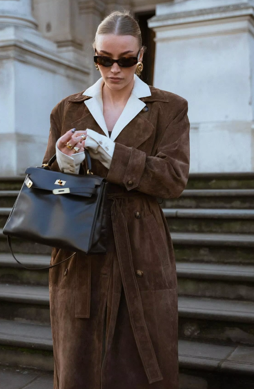 Evelyne | Suede Trench Coat