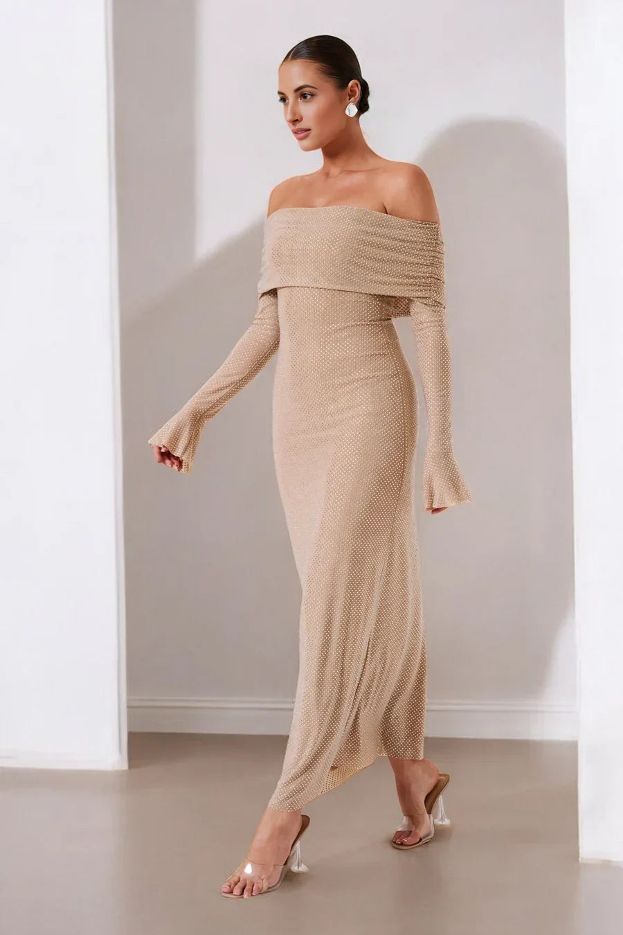 Celestia Rhinestone Maxi Dress