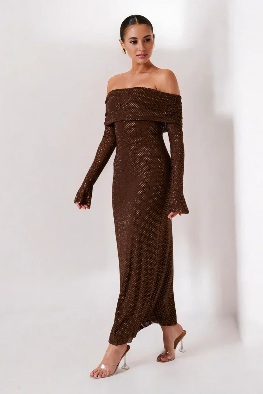 Celestia Rhinestone Maxi Dress