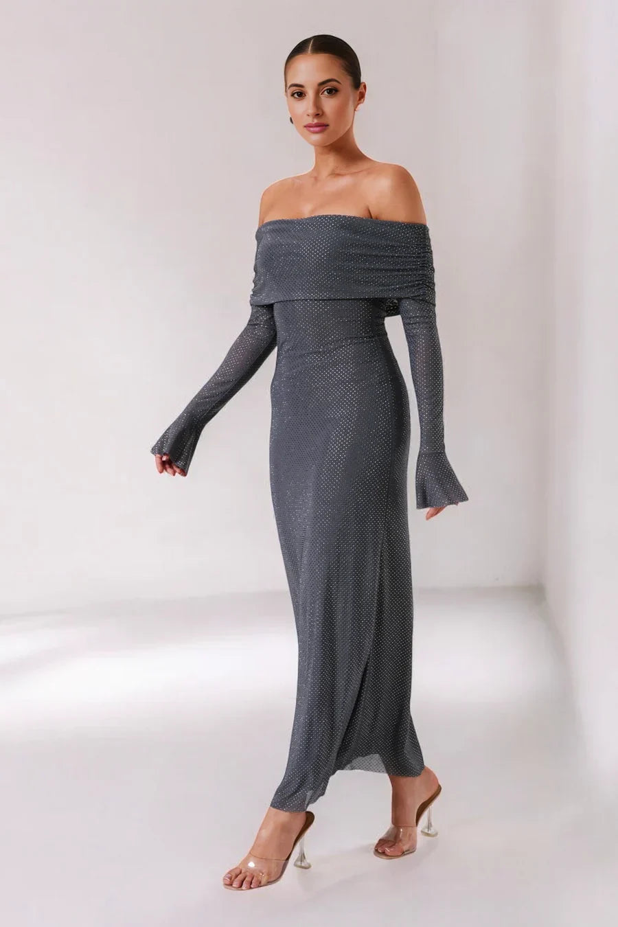 Celestia Rhinestone Maxi Dress