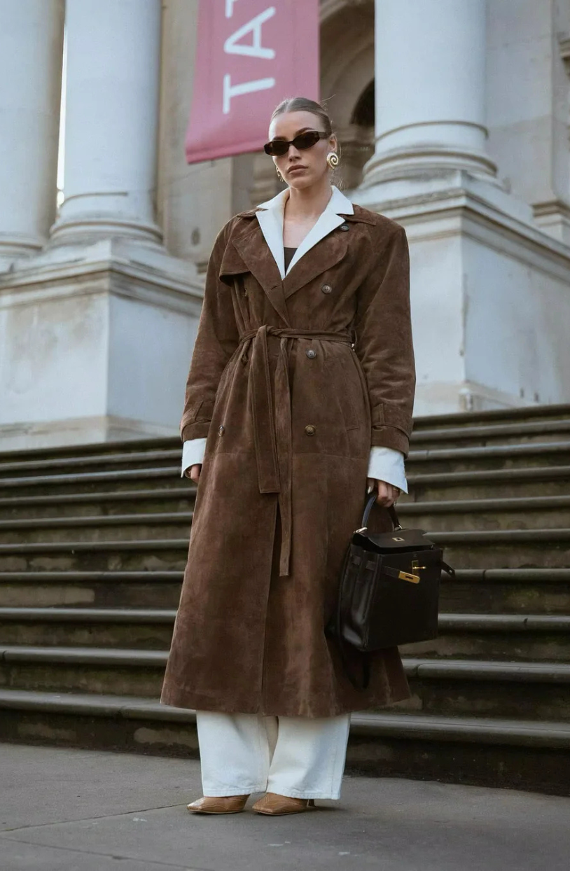 Evelyne | Suede Trench Coat