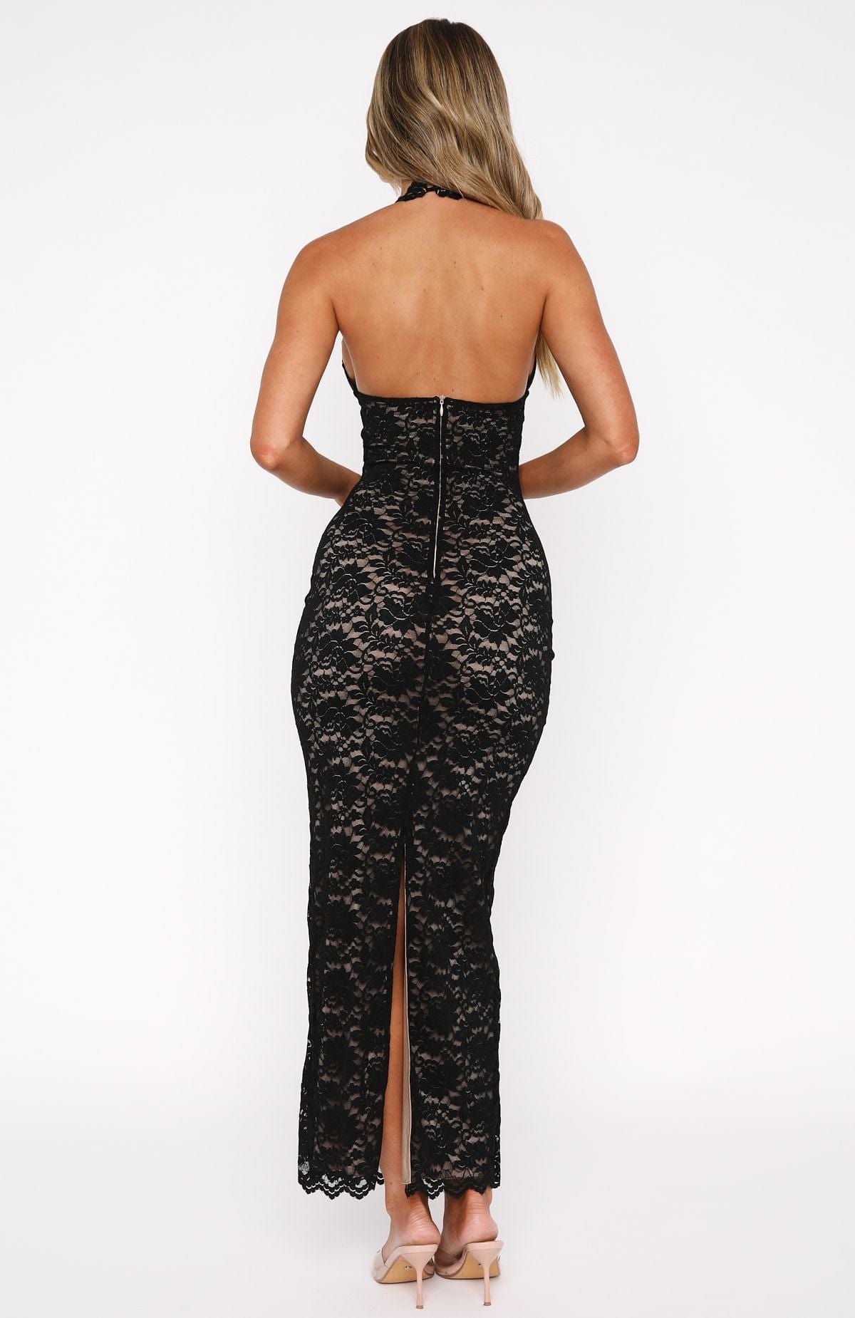 Noir Enchanté Lace Maxi Dress