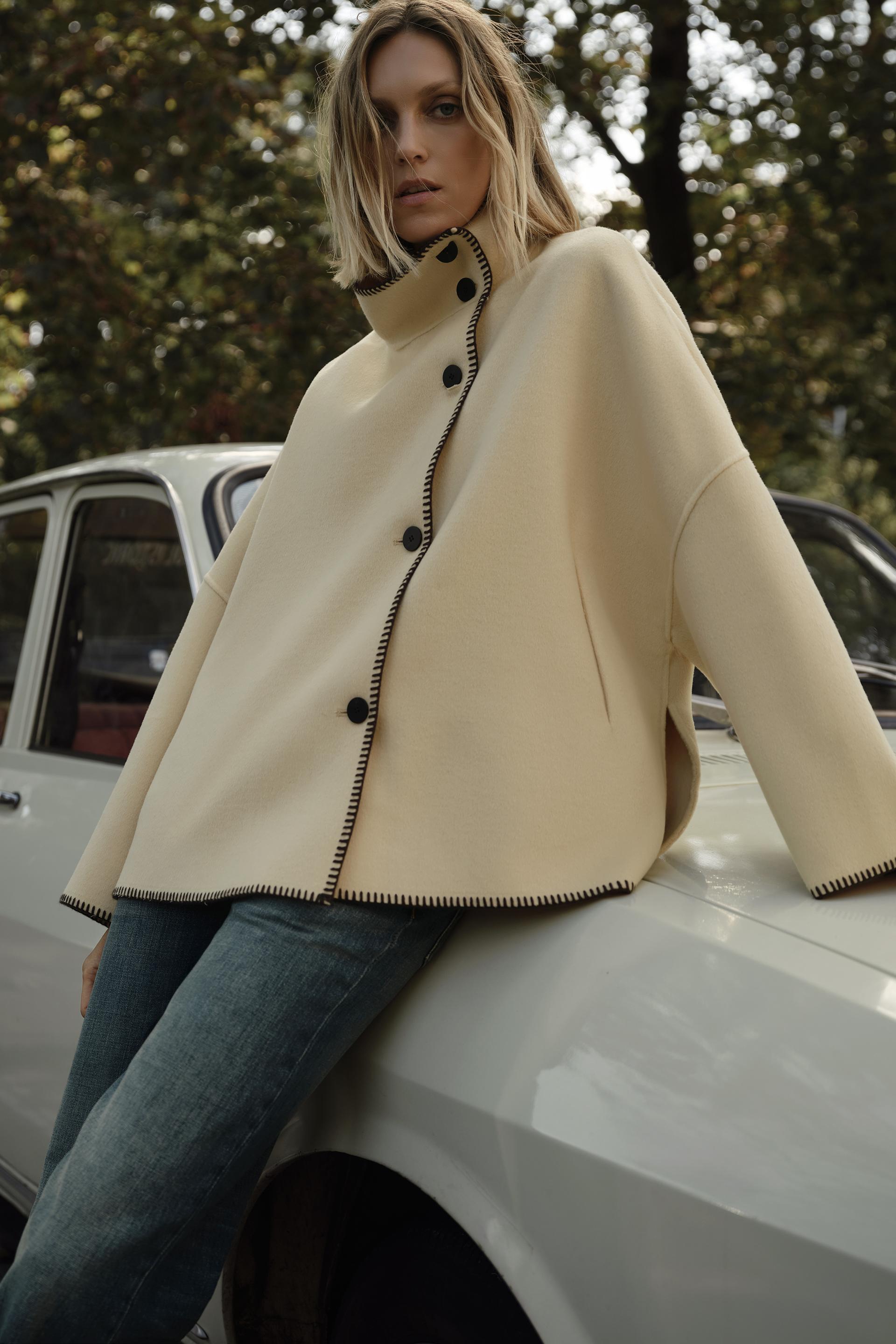 Amber High Neck Cape Coat