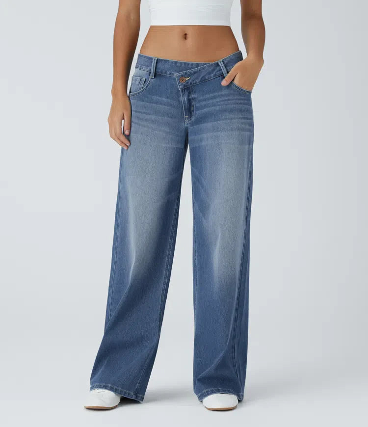 Sophie | Comfortabele Wide Leg Jeans Met Elegante Pasvorm & Handige Ritszakken
