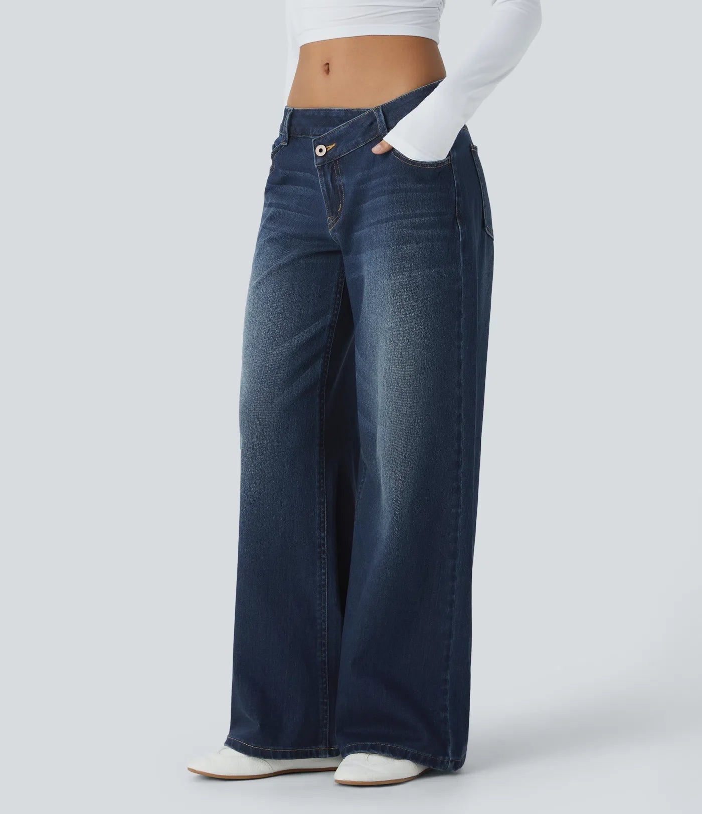 Sophie | Comfortabele Wide Leg Jeans Met Elegante Pasvorm & Handige Ritszakken