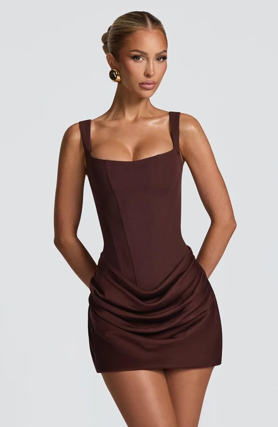 Satin Homecoming Dresses 2025 Spaghetti Straps Tight Short Corset Formal Mini Cocktail Gown HC070