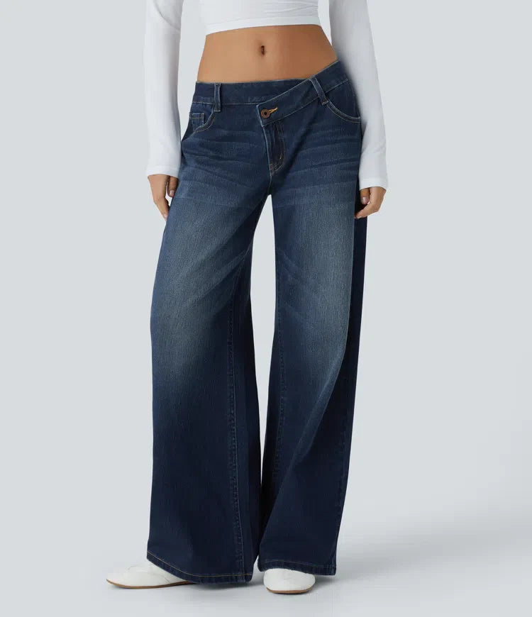 Sophie | Comfortabele Wide Leg Jeans Met Elegante Pasvorm & Handige Ritszakken