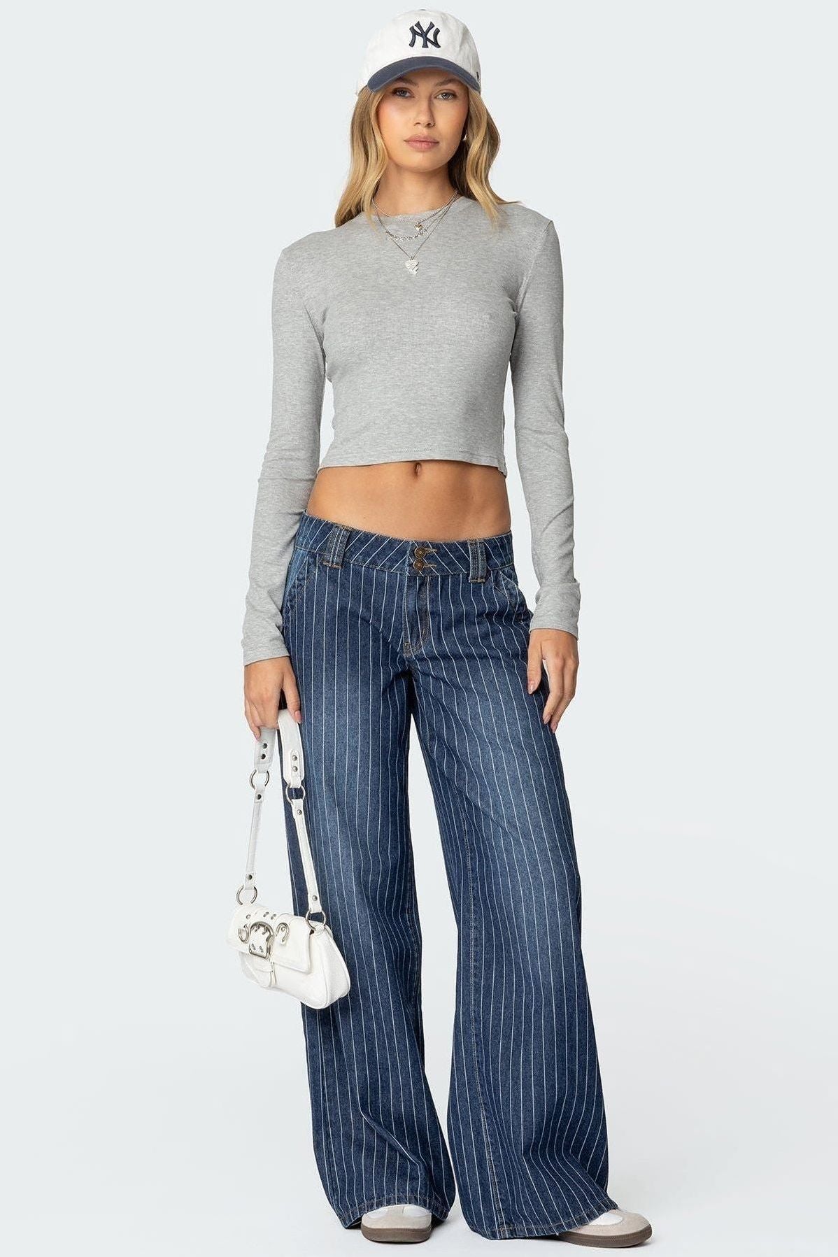 Amalia Striped Low Rise Jeans