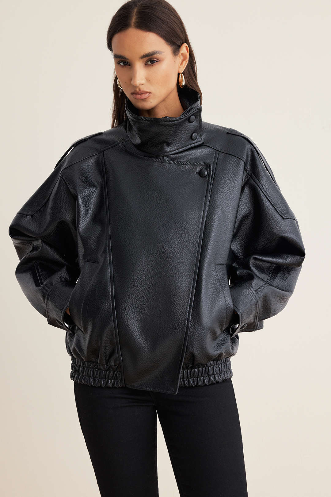 Faux Leather Rider Jacket